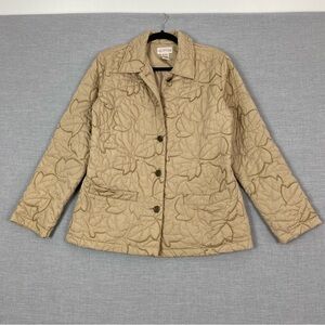 Northern Reflections Quilted Jacket Embroidered Leaf Design Size Small Pockets